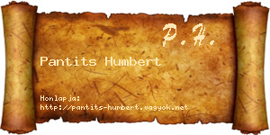 Pantits Humbert névjegykártya